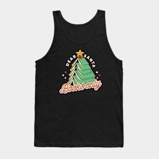 Dear Santa, Books Only // Funny Retro Christmas for Readers Tank Top